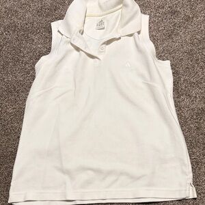 adidas Kids White Sleeveless Polo Shirt